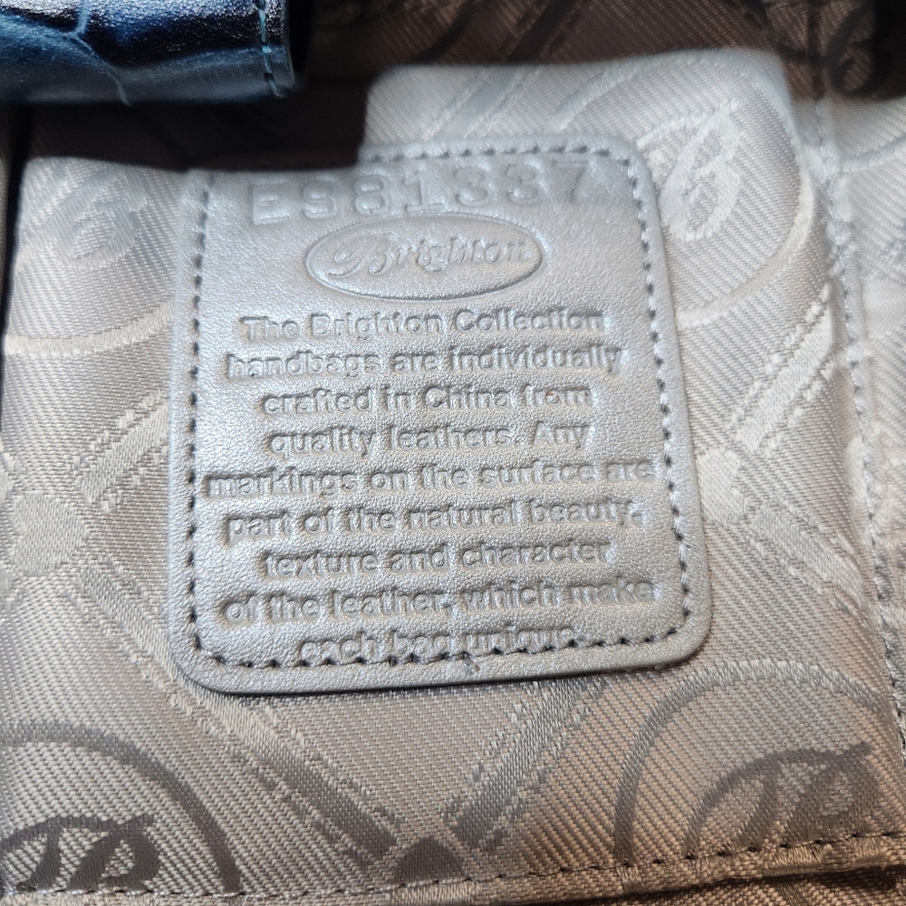 **Brighton MONROE CROC Emboss Leather Satchel Purse Handbag - Picture 11 of 13